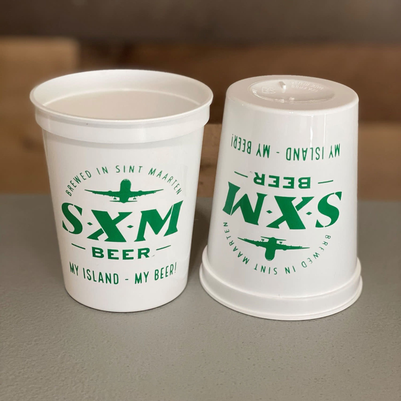 SXM Beer Plastic Cups White