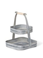 *2tier Rect Rustic Metal Server-SDS