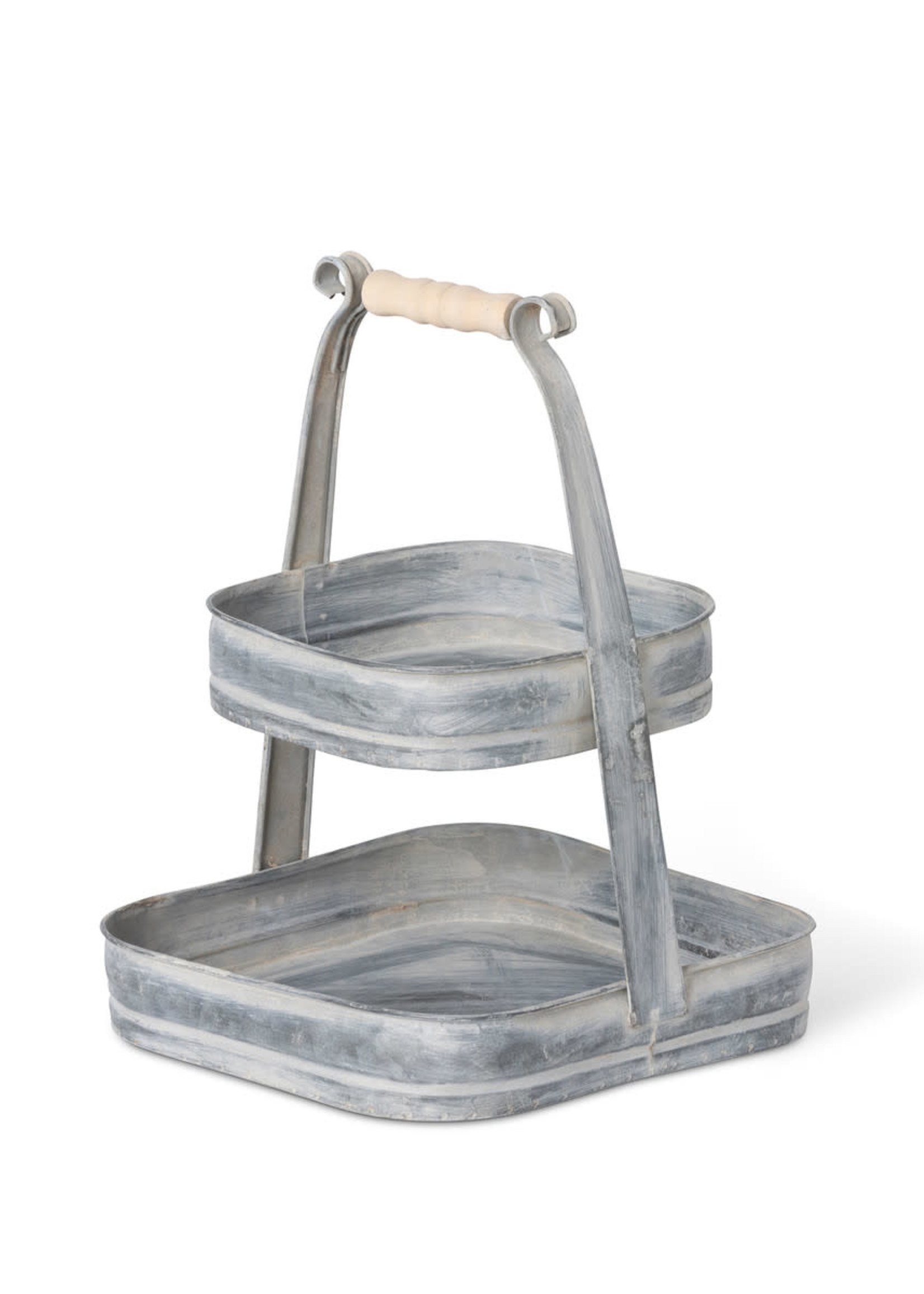 *2tier Rect Rustic Metal Server-SDS