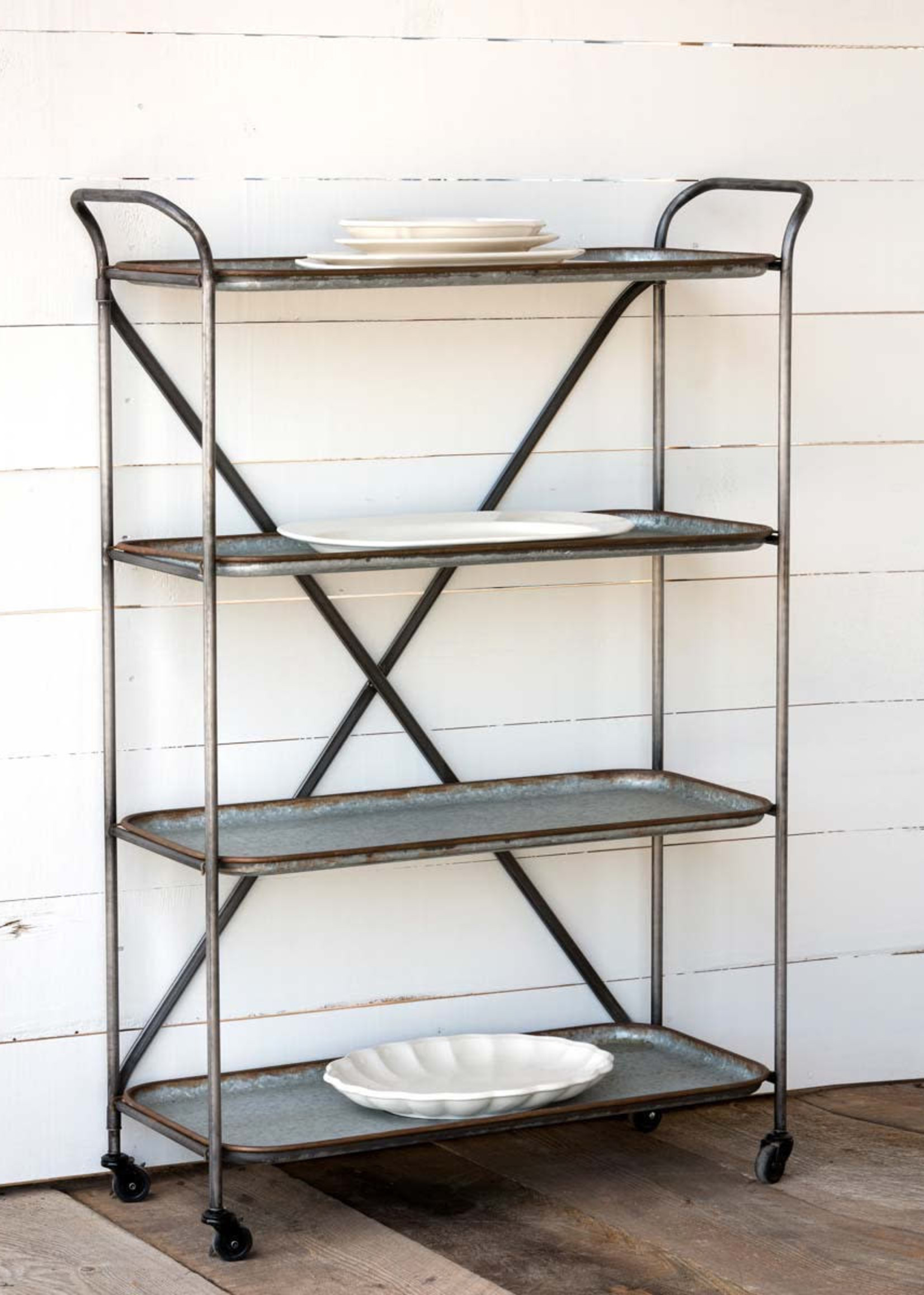 *4 Shelf Metal Bakery Cart-SDS