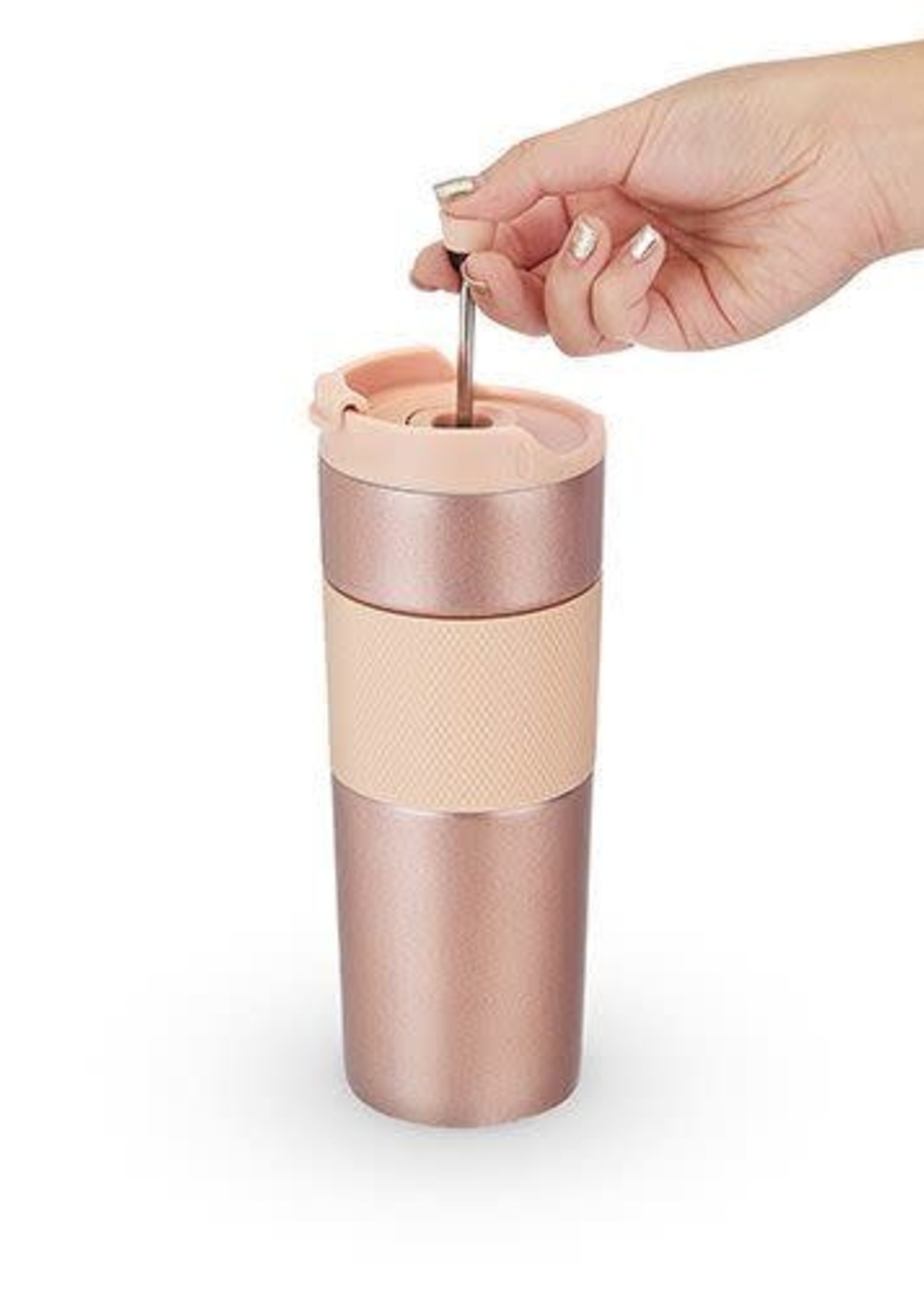 *Rose Gold Travel Tea Press Tumbler-Design