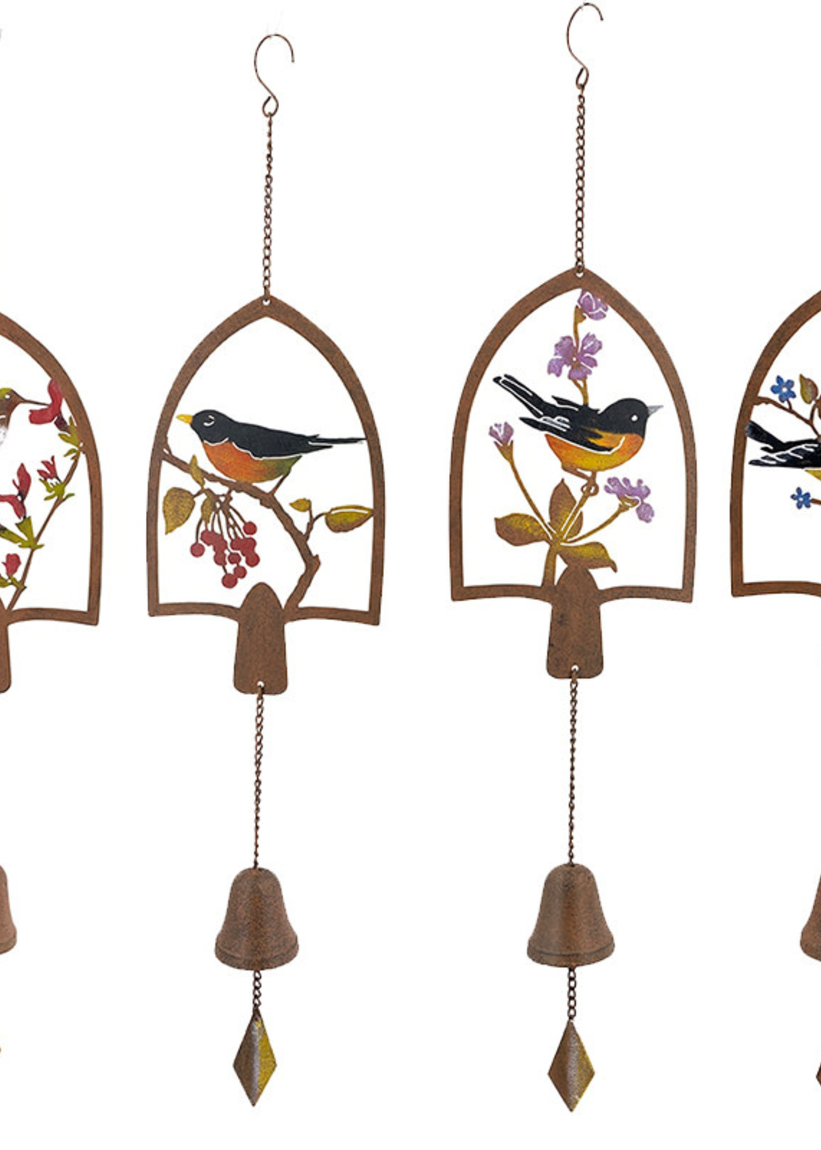 *Asstd Bird Bell Windchimes-Koppers