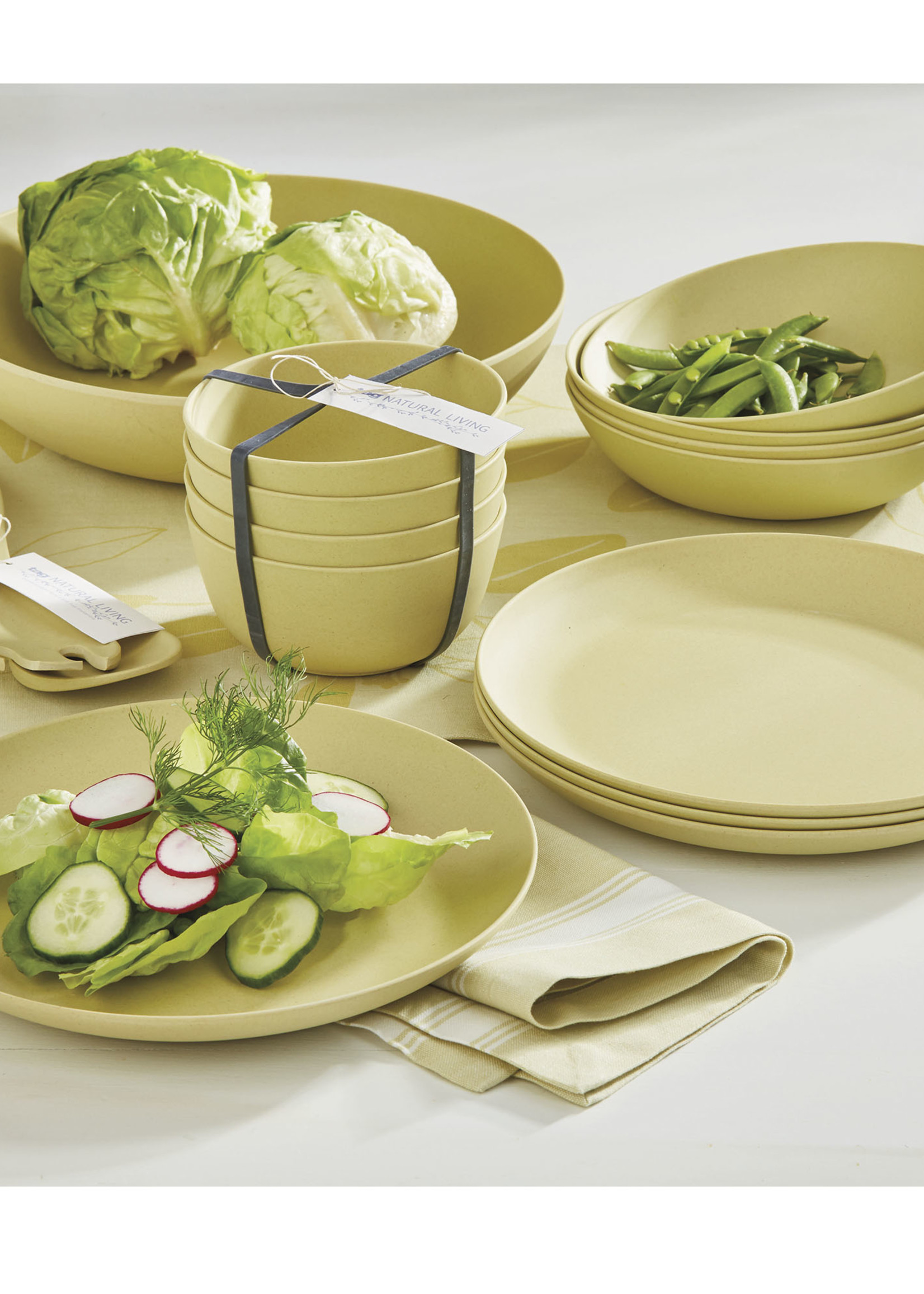 *s/4 Lt Green Bamboo Salad Plates- Design