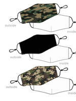 *Black/ Camo Reusable Mask- Splash