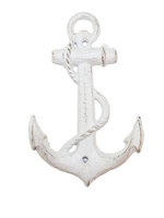 *Metal White Rustic Anchor Hook- Splash