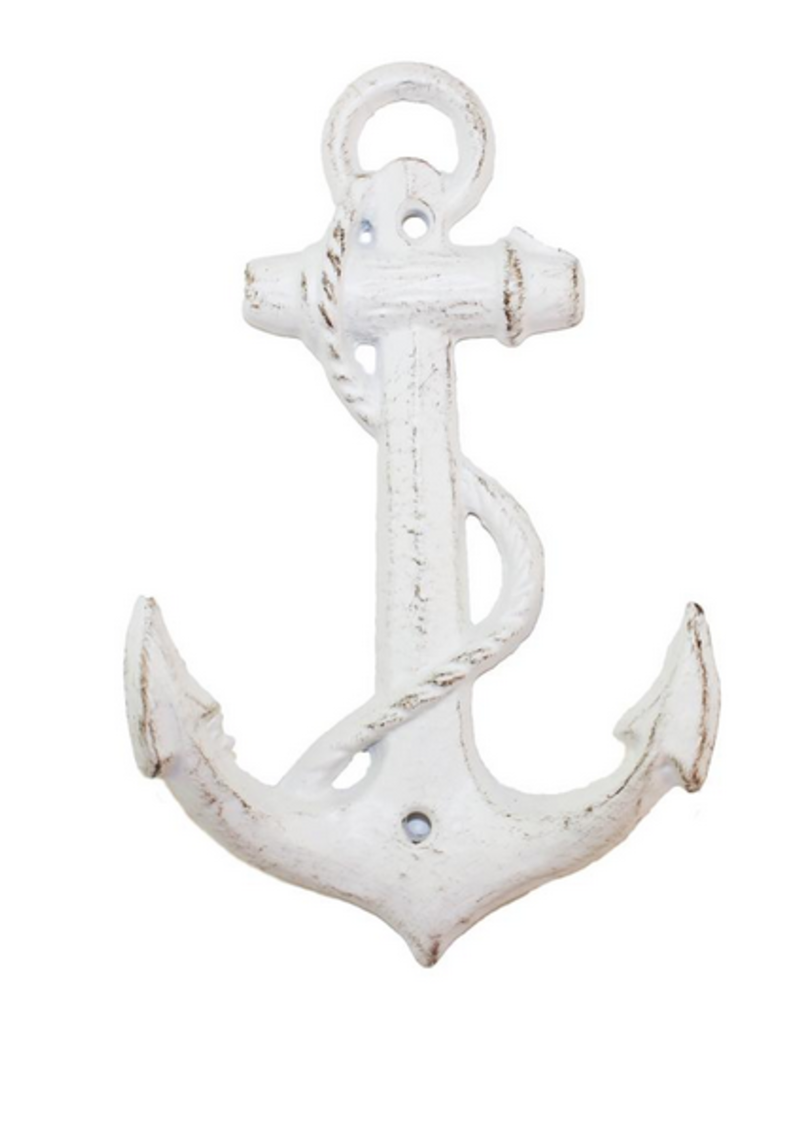 *Metal White Rustic Anchor Hook- Splash