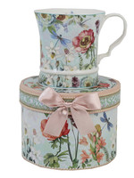 *Light Blue Mug w/Dragonfly w/Gift Box-Splash