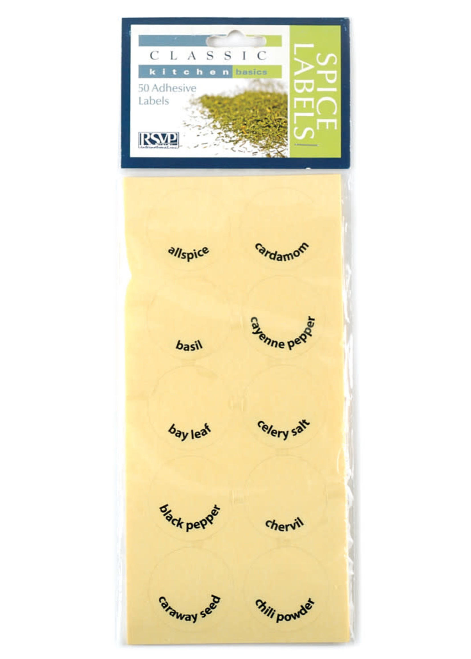*Round Clear Spice Labels-RSVP