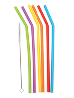 *s/6 10" Silicone Straw Set w/Brush-RSVP