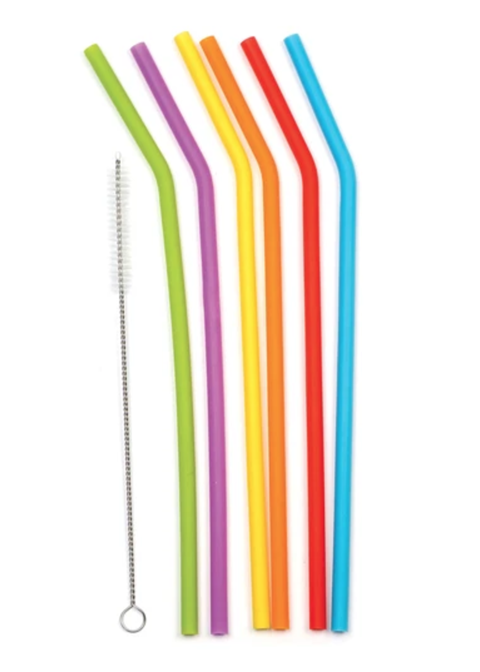 *s/6 10" Silicone Straw Set w/Brush-RSVP