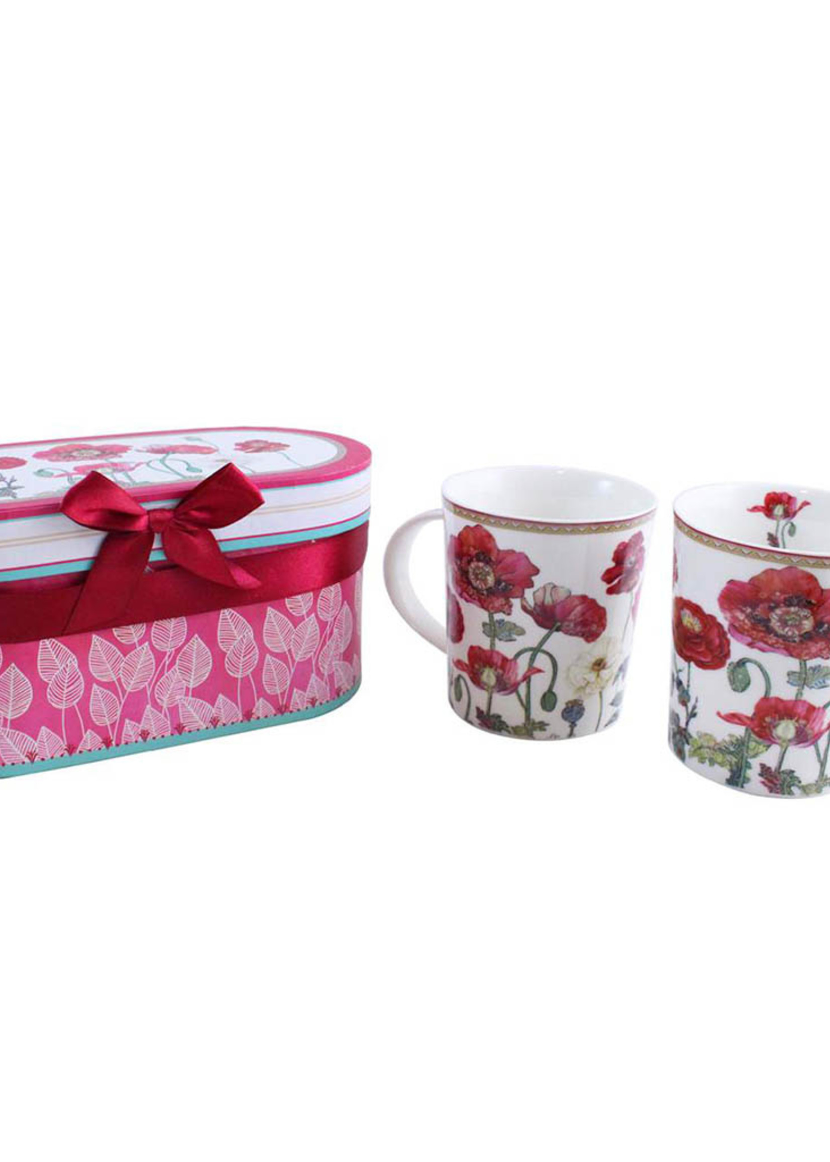 *2pc Red Poppy Mug Gift Set-Splash