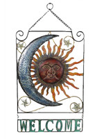 *Metal Welcome Sun/Moon Wall Art-Splash