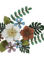 *Large Metal Flower and Leaves Wall Art-Splash