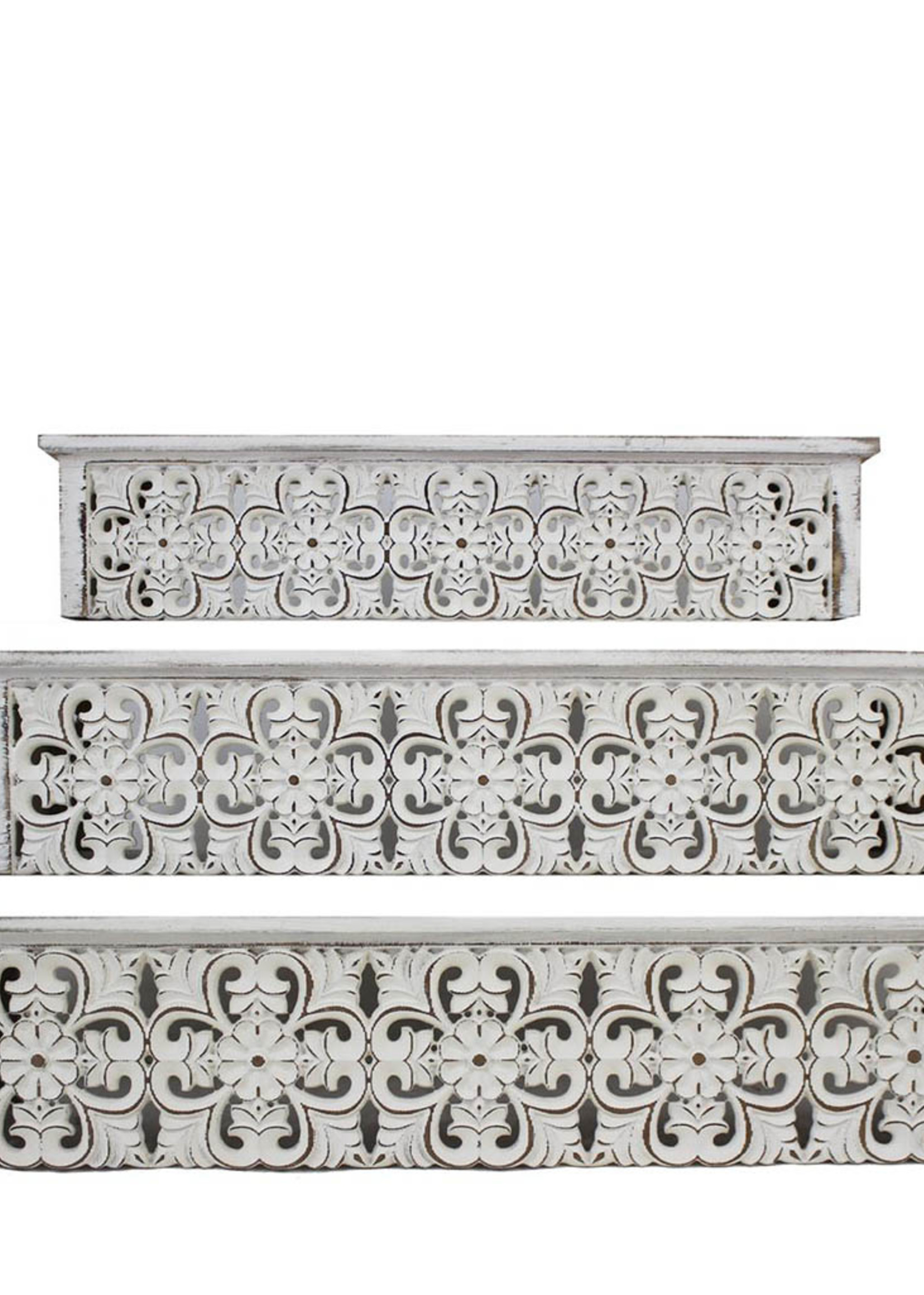 *sm White Wooden Design Shelf-Splash
