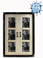 *Double Door 6 Picture Distressed Frame-Splash