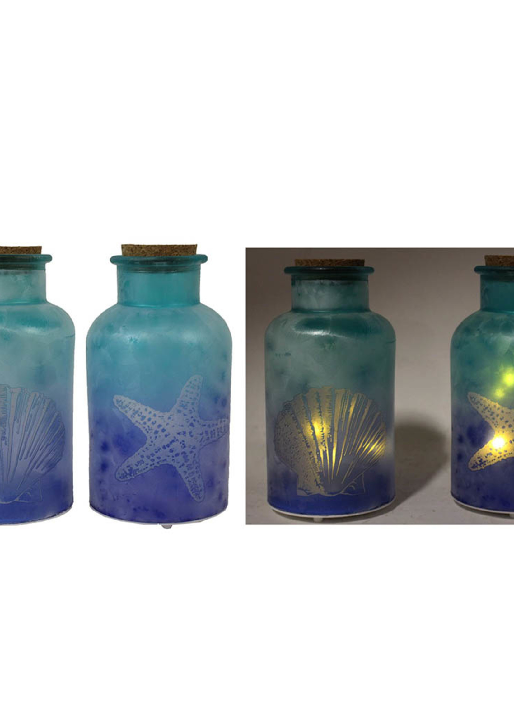 *Blue LED Bottle w/Starfish-Splash