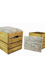 *Wooden Crate Storage Stool-Splash