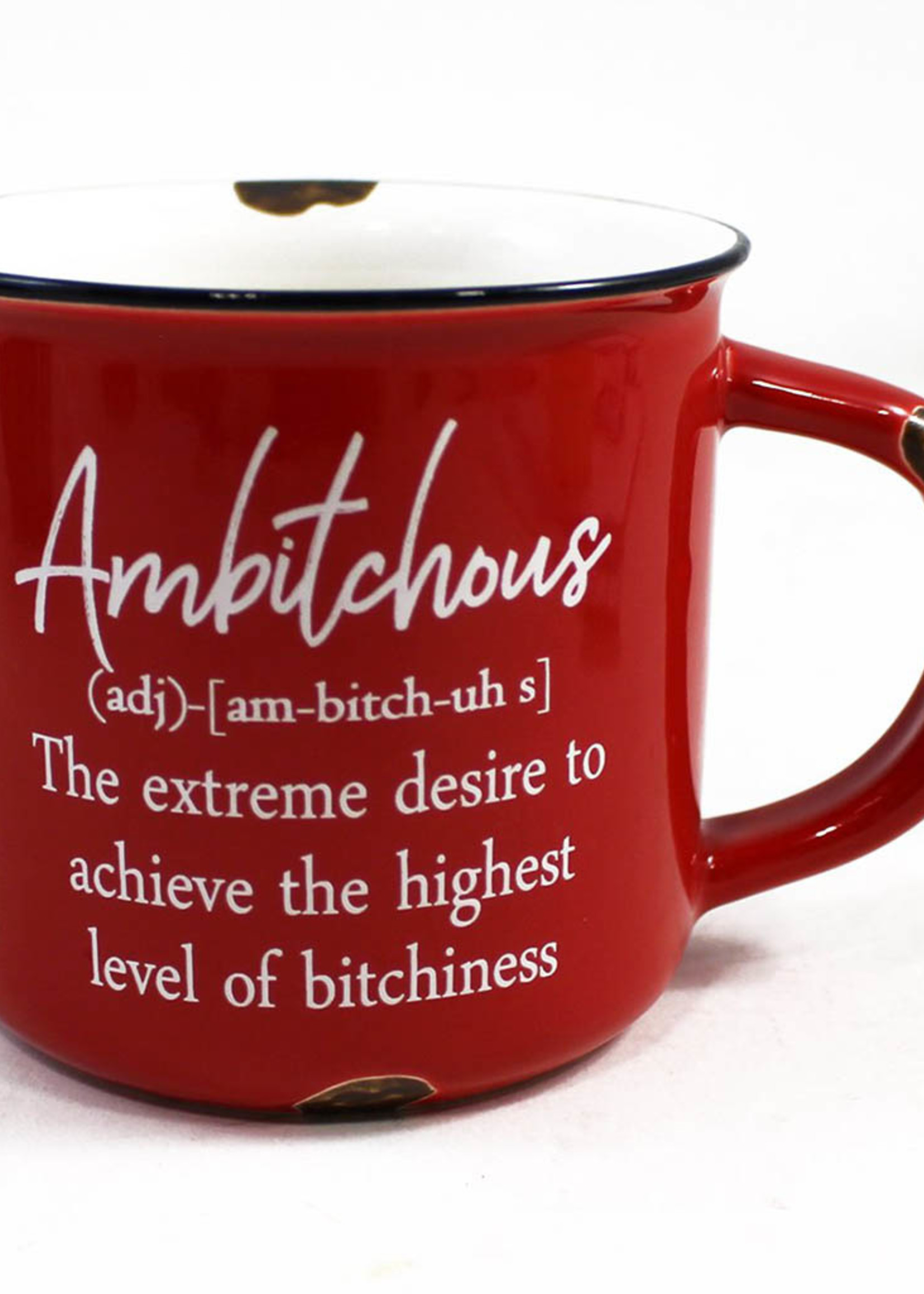 *14oz Rd Ceramic "Ambitchous..." Mug-Splash