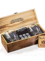 *s/2 Whiskey Glasses w/Stones in a Wooden Box-Splash