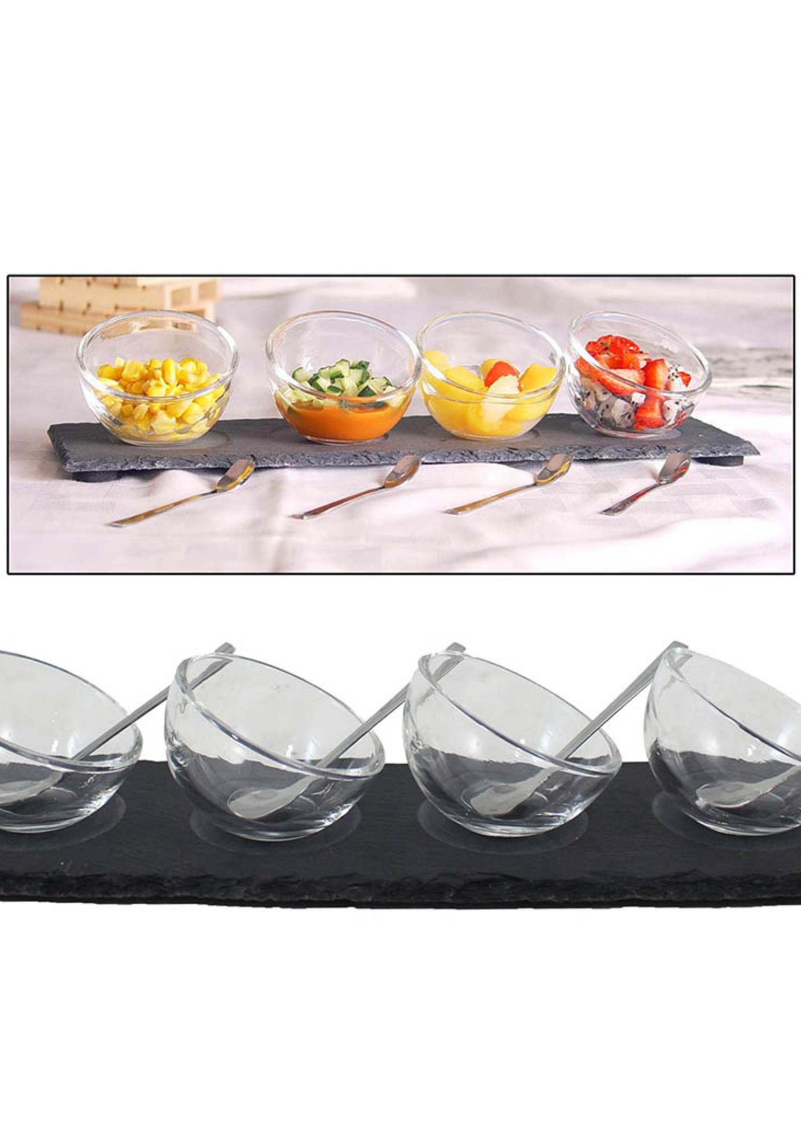 *9pc Dessert Set on Slate-Splash