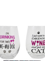 *Dog or Cat Stemless Wine Glass-Splash