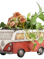 *Rustic Metal Red/White Minivan Planter-Splash