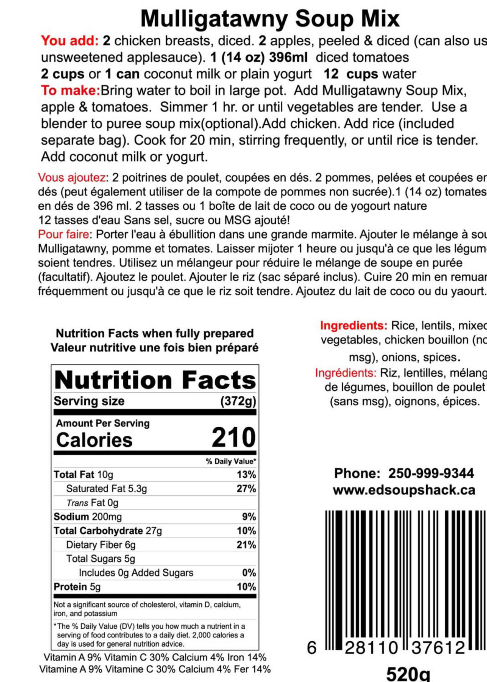 *Mulligatawny Soup Mix-ED'S