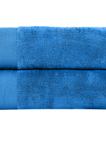 *Bright Blue Bath Towel w/Solid Stripe-Fabstyles