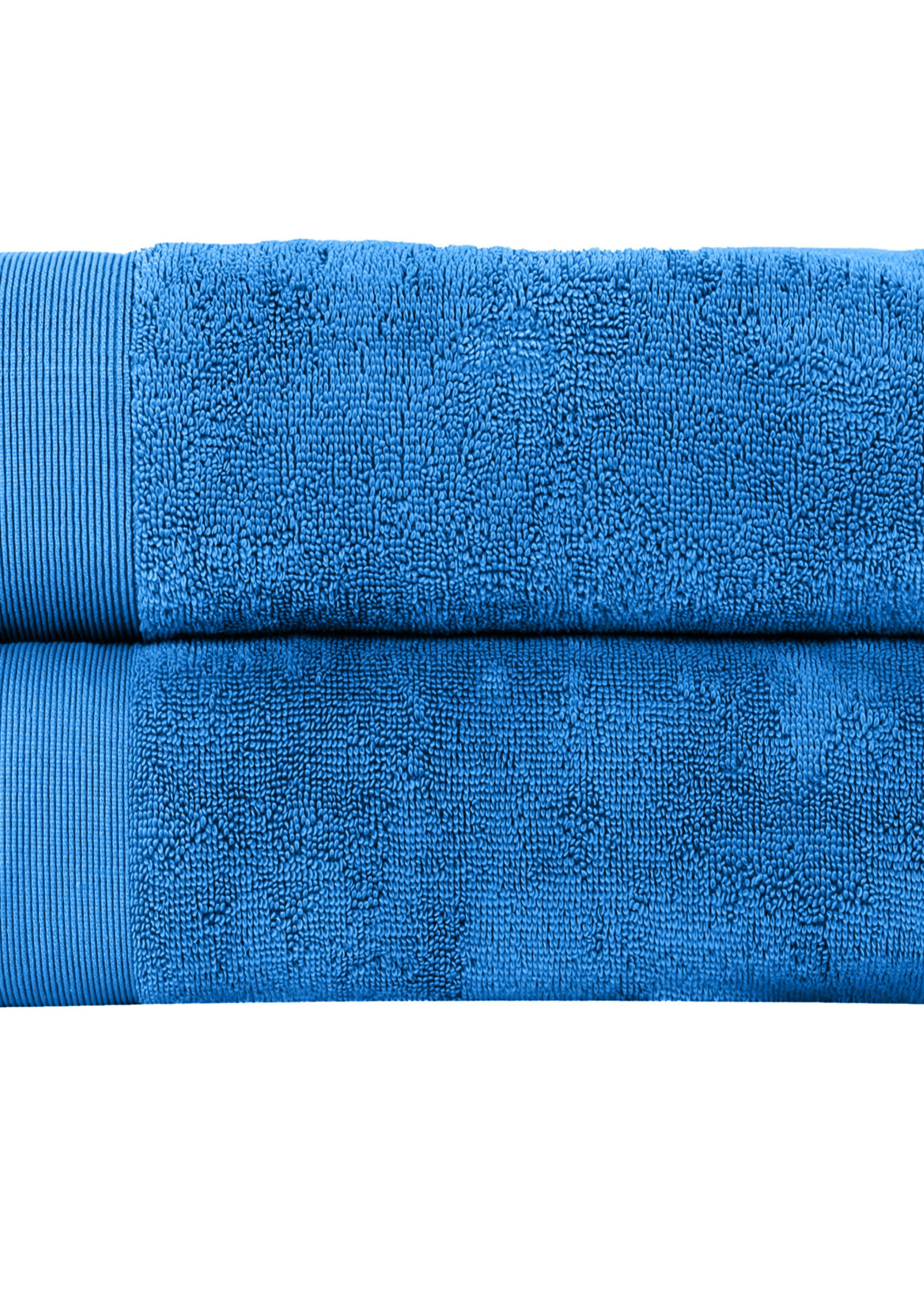 *Bright Blue Bath Towel w/Solid Stripe-Fabstyles