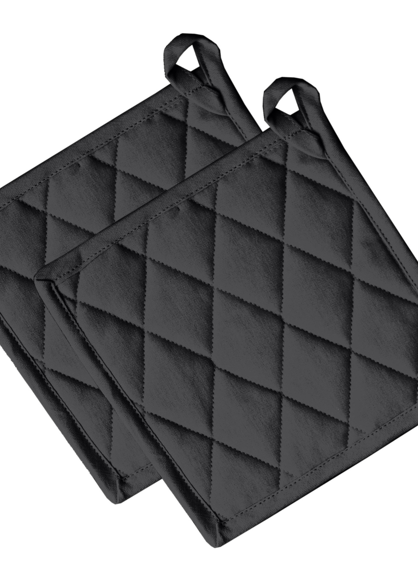 *pr Black Cotton Pot Holders-Fabstyle