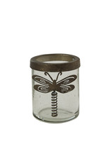 *3.25" Galvanized Dragonfly Votive Candle Holder-Park