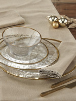 *12.75" Gold Rimmed Glass Platter-Park