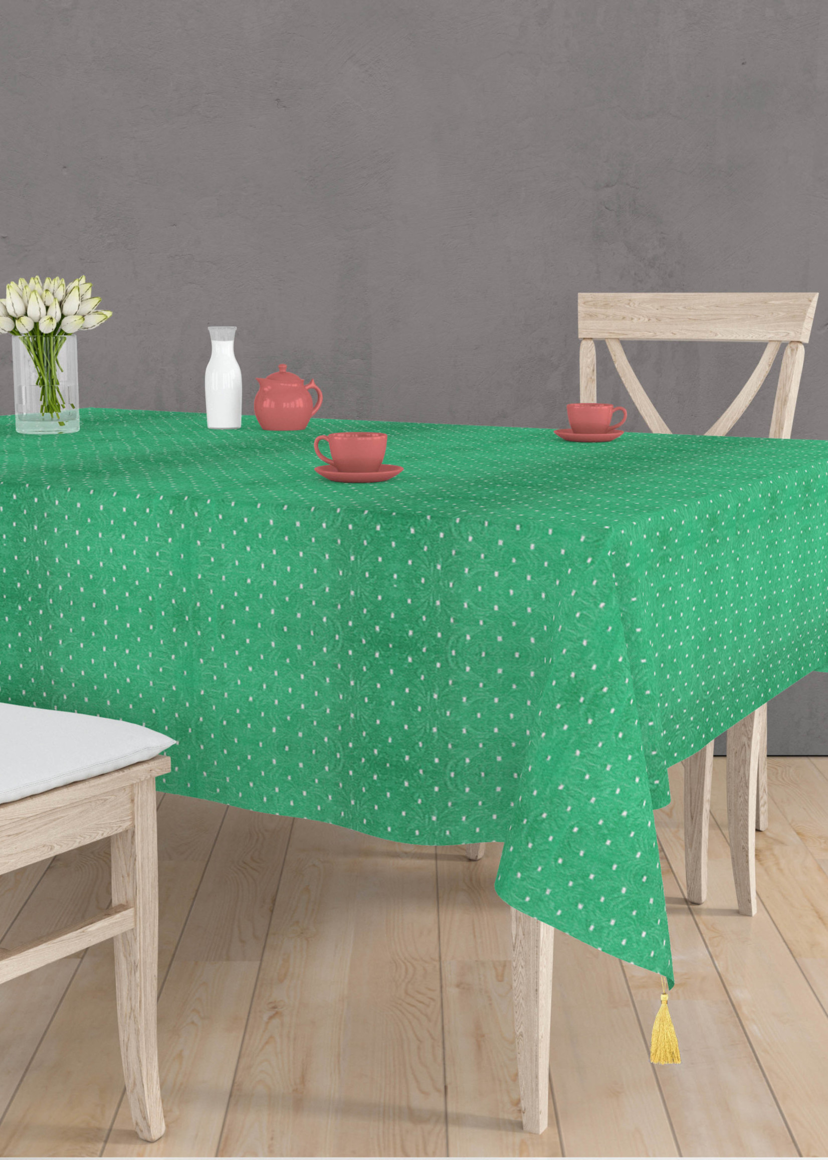 *60x84" Emerald Green Elegance Table Cloth-Fabstyles*