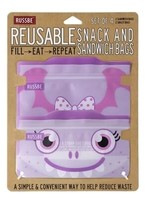 *s/4 Purple Monster Reusable Snack/Sandwich Bags-Port-Style