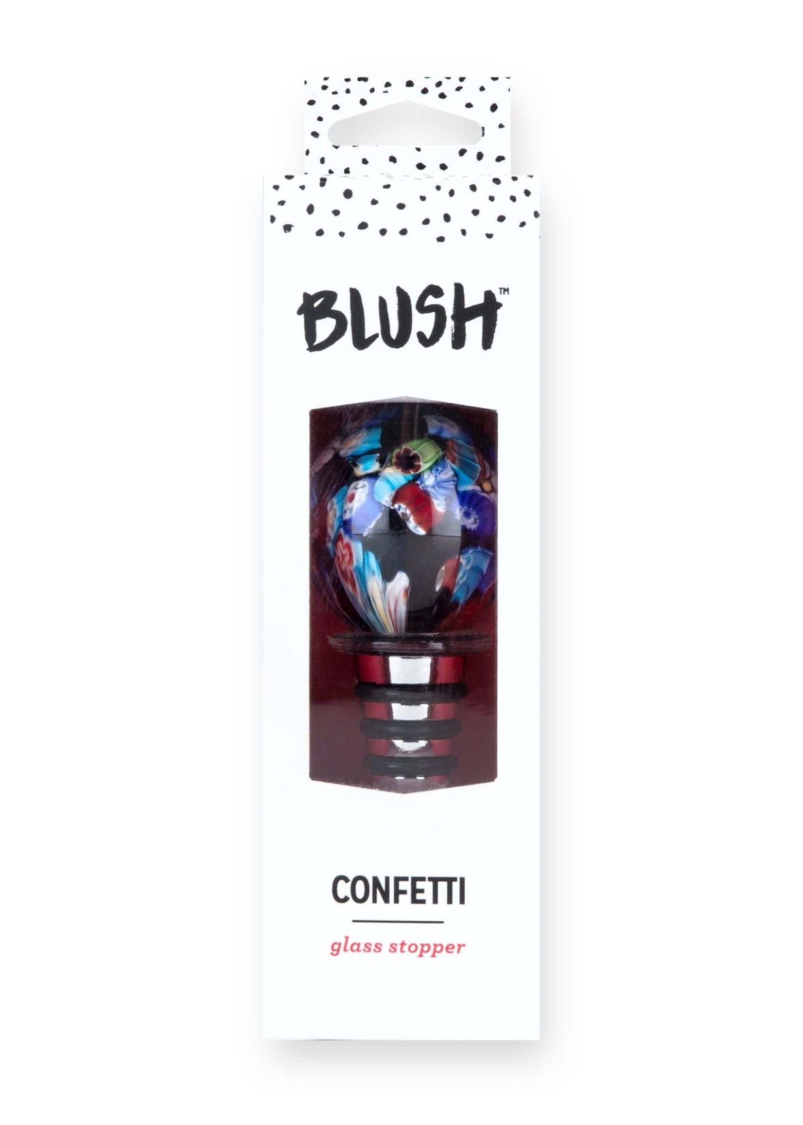 Blush *Asstd Glass Confetti Bottle Stoppers-Design