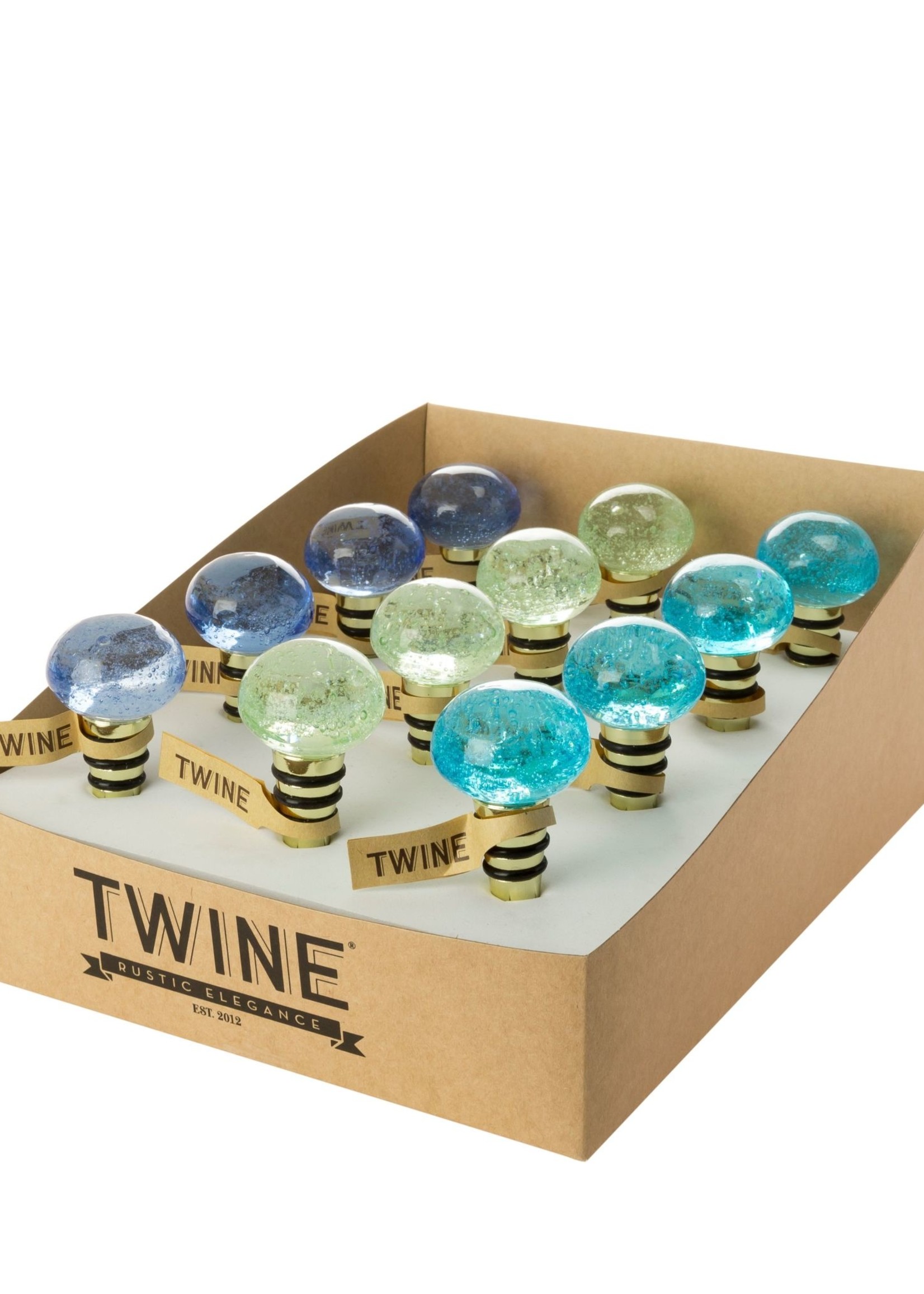 Twine *Asstd Sea Glass Bottle Stoppers-Design