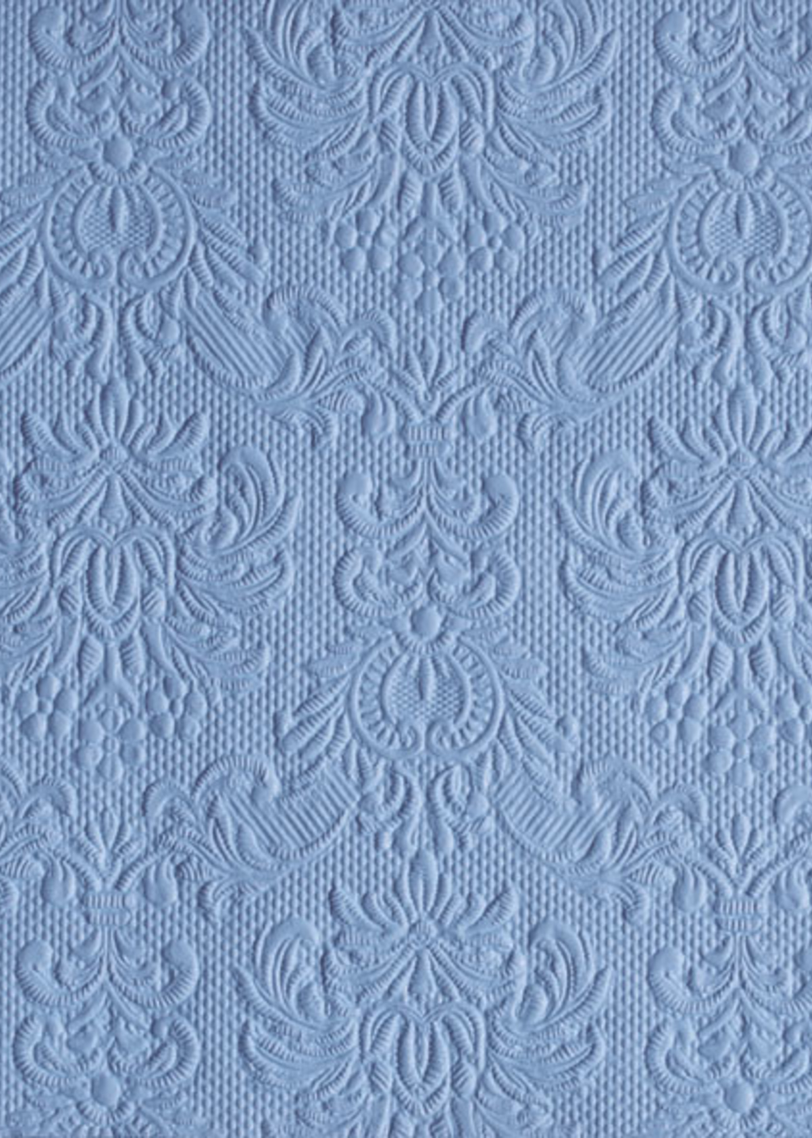 *15pk Jeans Blue Embossed Elegance Lunch Napkin -Elegant