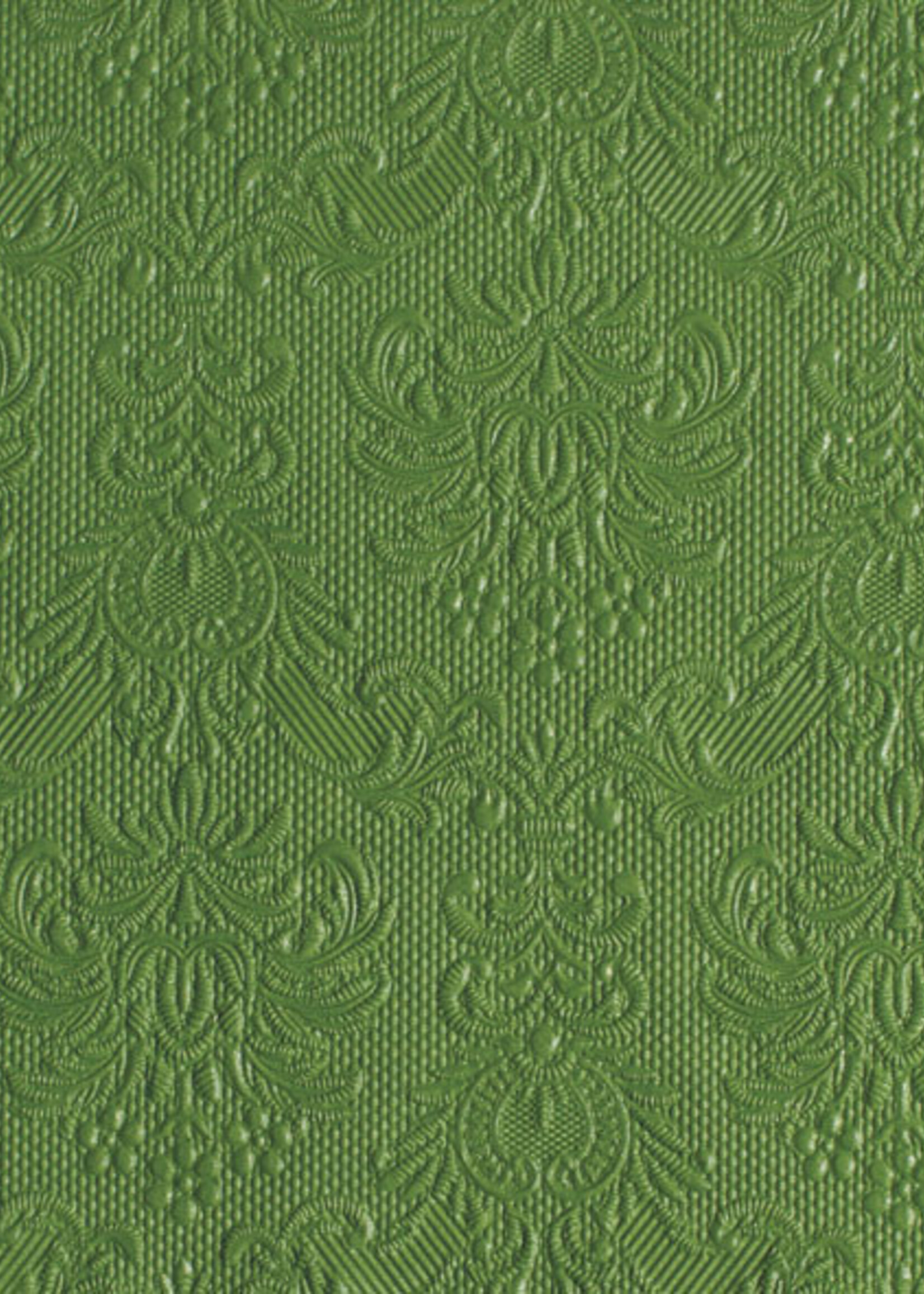 *15pk Summer Green Embossed Elegance Lunch Napkin -Elegant