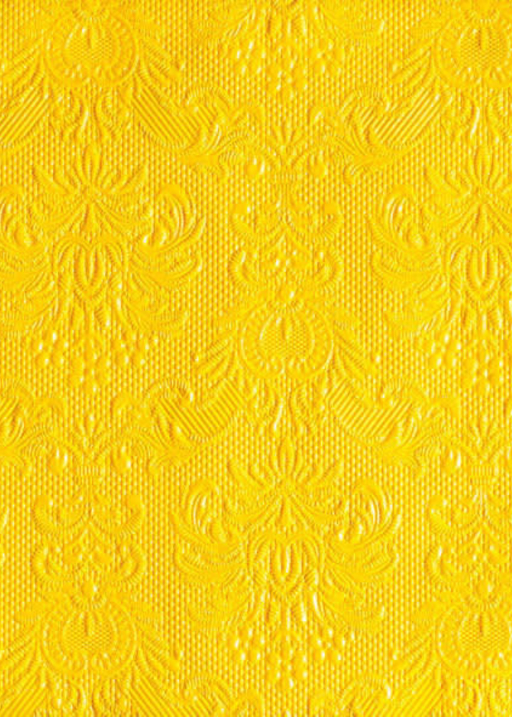 *15pk Yellow Embossed Elegance Lunch Napkin -Elegant