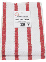 *s/2 Red Stripe Dish Cloths-Danica