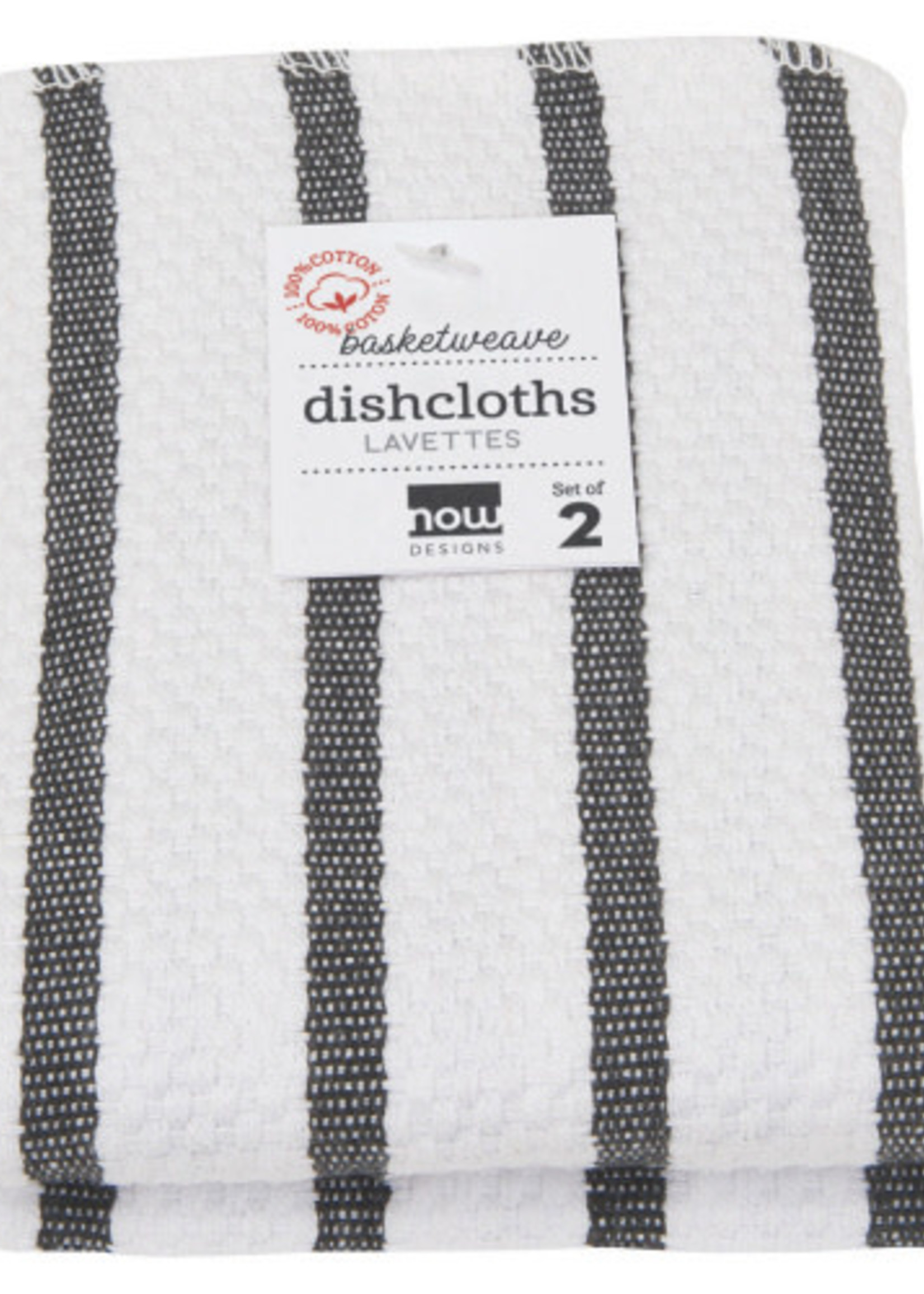 *s/2 Black Stripe Dish Cloths-Danica