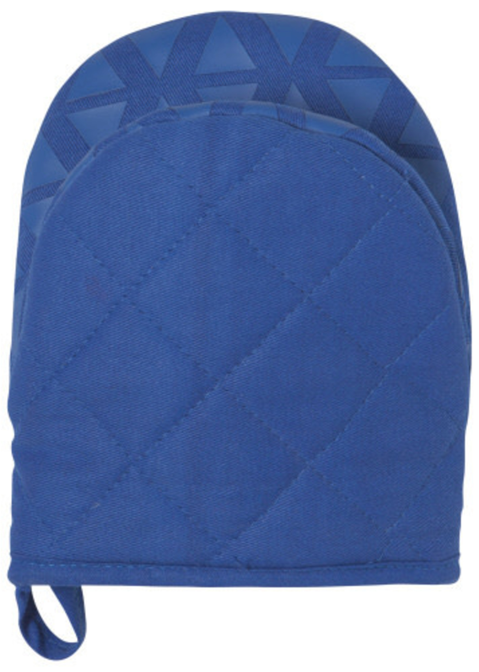 *Short Blue Oven Mitt w/Silicone Grabber-Danica