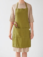 Linen Tales *Moss Green Linen Crossback Apron-Spruce