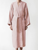 *Md Misty Rose Linen Bathrobe-Spruce