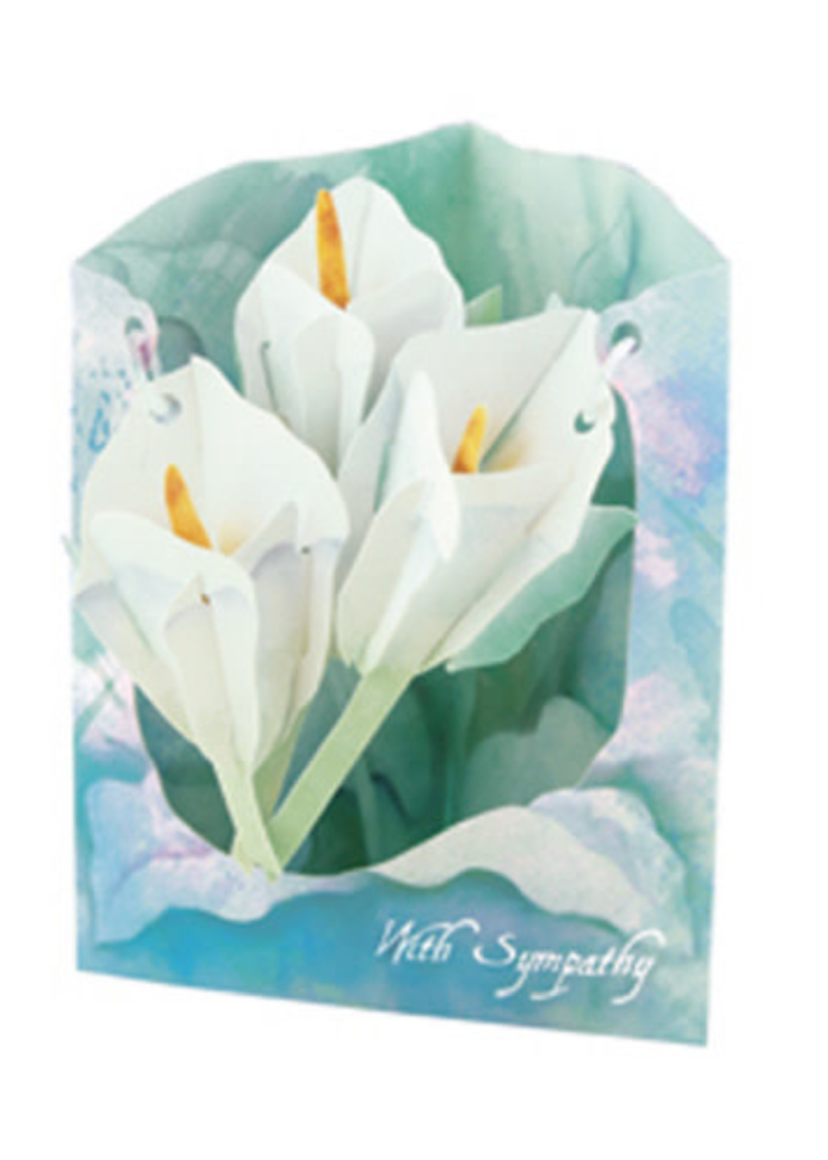 Santoro London *Watercolour Lilies Sympathy Pop-Up Card-Spruce