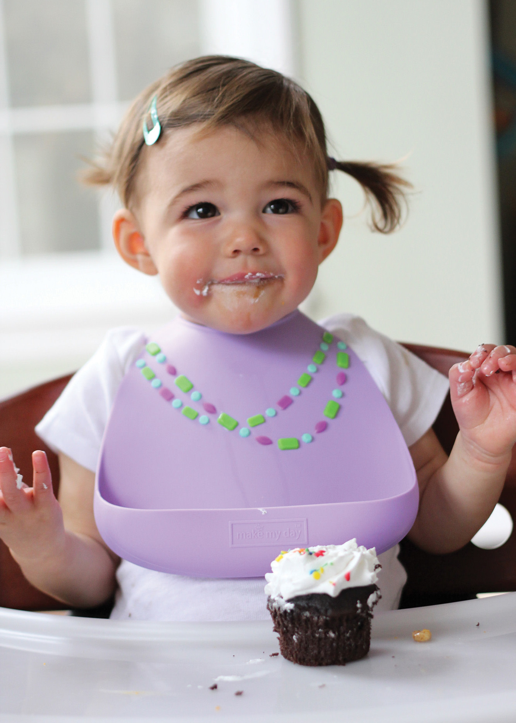 *Prpl Baby Bib w/Necklace-Foxrun