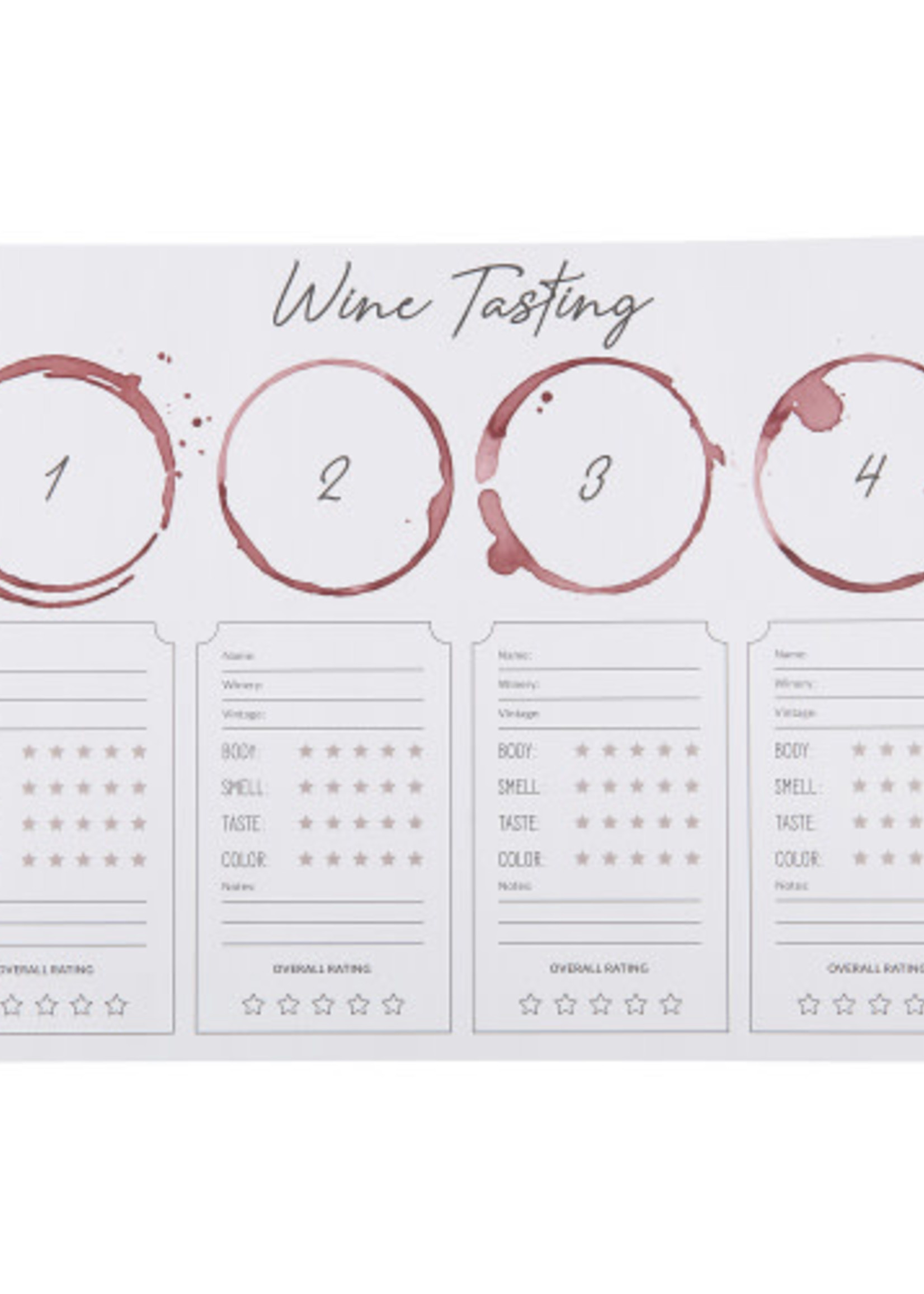 *24pk Wine Tasting Paper Placemats-Design Home