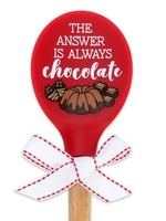 *Chocolate is the Answer Silicone Spoon w/Wooden Handle-Brownlow