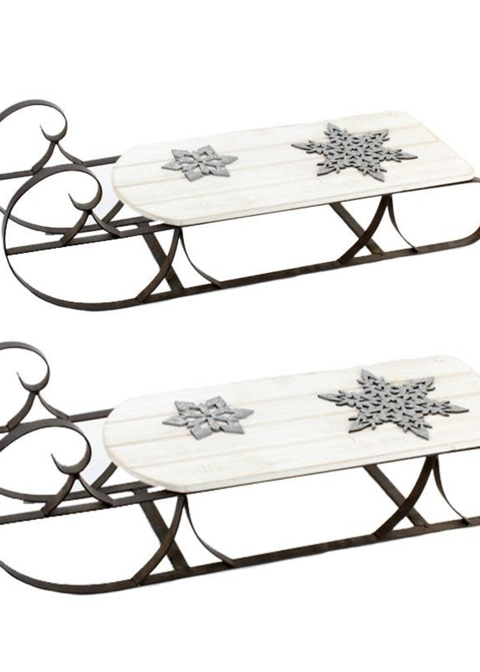 *8x25" White Wood Sleigh-Koppers*