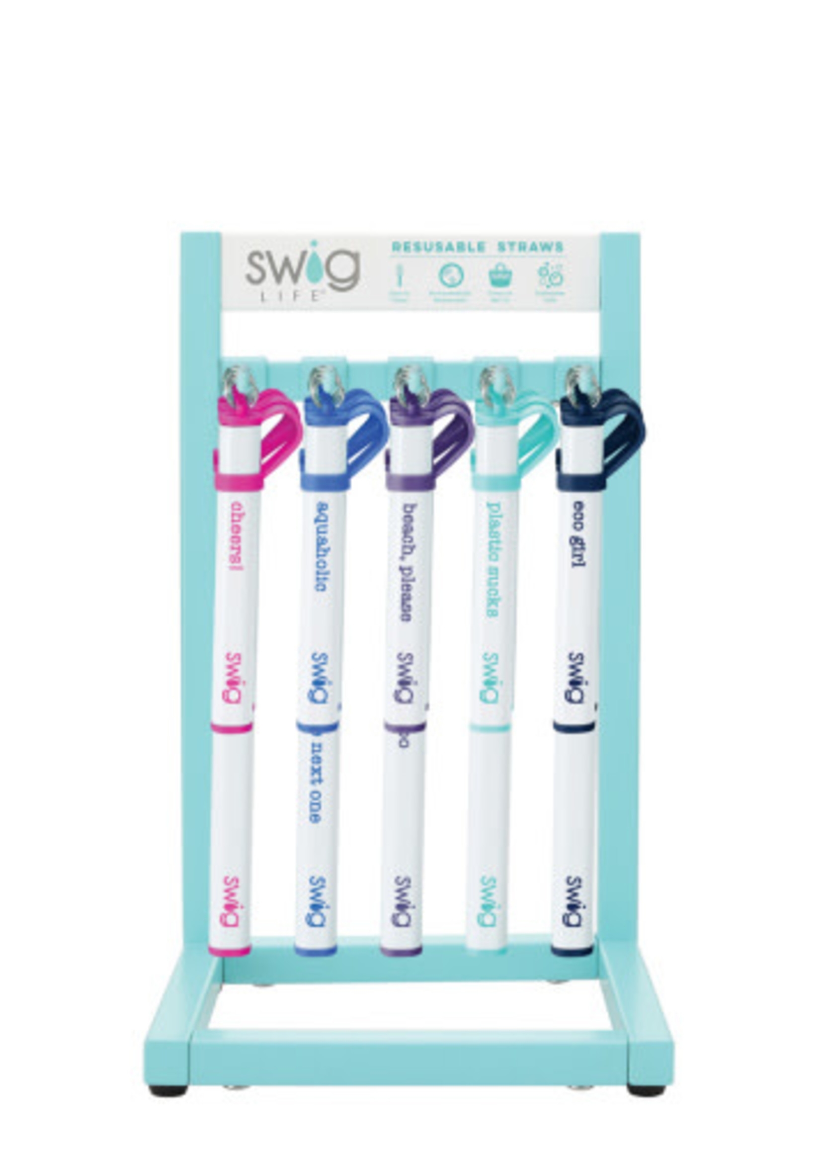 *s/2 Aqua Save the Turtles Straws Swig-Design Home